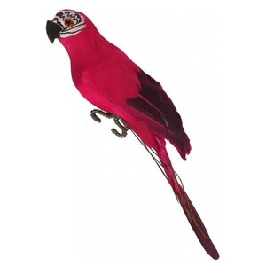 Попугай перьевой "Пират" малый пиратский на плечо, цвет красный, размер 25 см