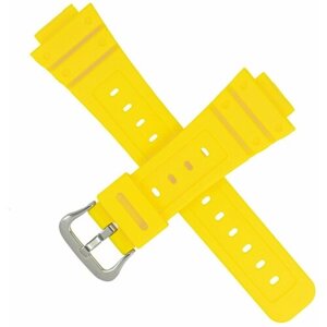 Ремешок CASIO, матовая фактура, застежка пряжка, водонепроницаемый, диаметр шпильки 2 мм., размер 16мм, желтый