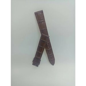 Ремешок Malpolon, фактура под рептилию, полуглянцевая, тиснение, диаметр шпильки 2 мм, размер 18/16 XL, коричневый