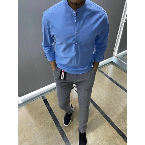 Рубашка SKOS Fashion, размер 5XL, голубой