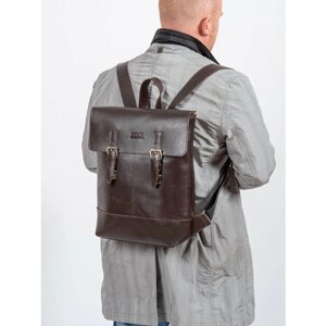 Рюкзак слинг cagia, фактура гладкая, коричневый