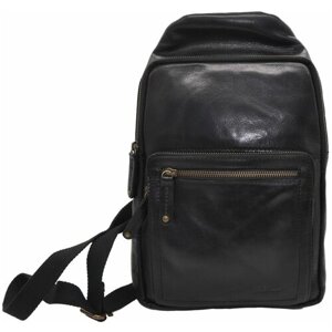 Рюкзак слинг Marta Ponti, натуральная кожа, внутренний карман, регулируемый ремень, черный