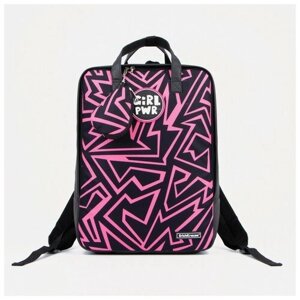 Рюкзак-сумка на молнии, цвет розовый/чёрный