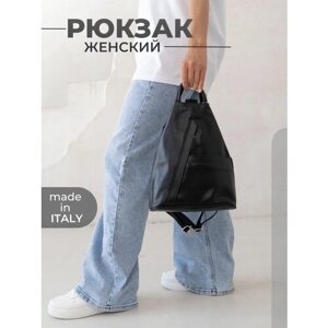 Рюкзак Tuscany Leather, натуральная кожа, антивор, внутренний карман, регулируемый ремень, черный