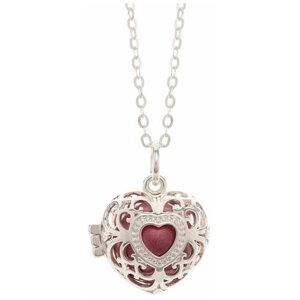 Серебряное украшение Pick Your Angel для женщин. Кулон "Маленькое сердце" в серебре с серебряной цепочкой 60 см и красным шаром