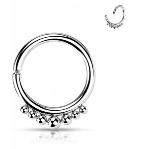 Сгибаемое кольцо-обруч из калёной стали для уха, перегородки носа, септум/0.8*8 мм