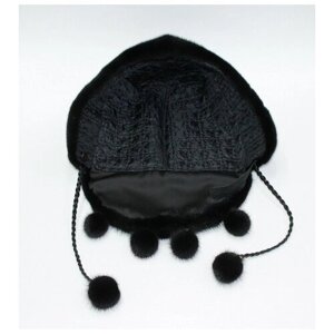 Шапка шлем Косынка зимняя, подкладка, размер 55, черный