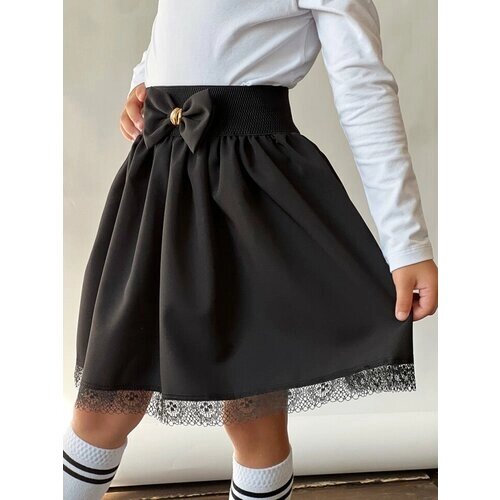 Школьная юбка Бушон, миди, размер 128-134, черный