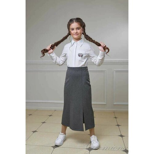 Школьная юбка Гермиона модница, размер 122, серый