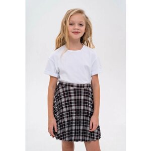 Школьная юбка-полусолнце Инфанта, с поясом на резинке, мини, размер 146/72, серый