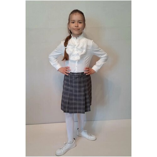 Школьная юбка РУСЬ, размер 146-38, серый