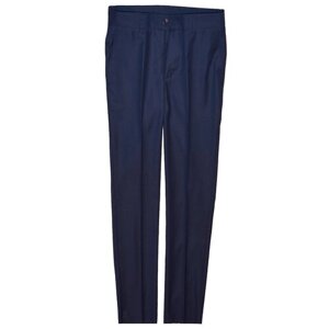 Школьные брюки дудочки TUGI демисезонные, классический стиль, карманы, размер 158, синий