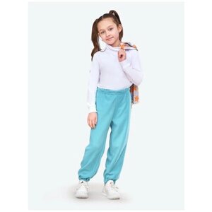 Школьные брюки джоггеры Микита, повседневный стиль, пояс на резинке, размер 158, бирюзовый