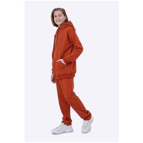 Школьные брюки джоггеры Шалуны, спортивный стиль, карманы, пояс на резинке, размер 38, 158, оранжевый