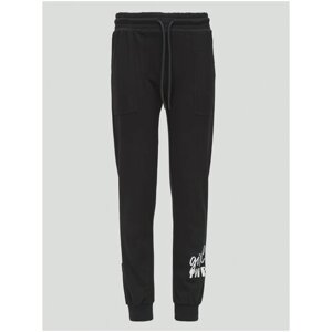 Школьные брюки джоггеры WBR, спортивный стиль, карманы, манжеты, размер 146, черный