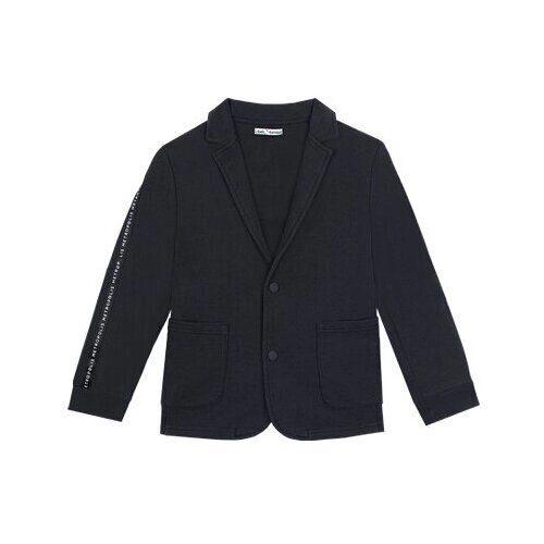 Школьный пиджак , карманы, размер 164, черный