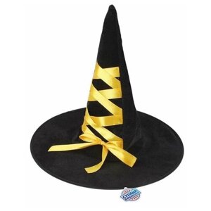 Шляпа-конус «Ведьмочка», с завязками, лента цвета микс