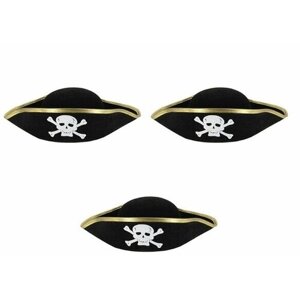 Шляпа пиратская детская "Пират"Набор 3 шт.)