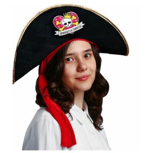 Шляпа пиратская треуголка "Принцесса пиратов" детская