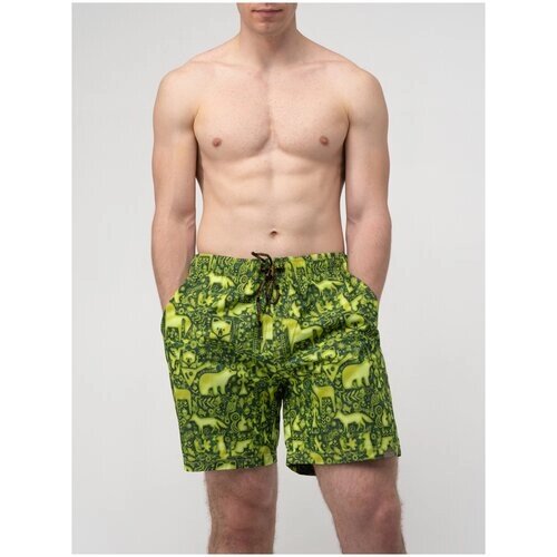 Шорты для плавания Великоросс, подкладка, карманы, размер 58, зеленый