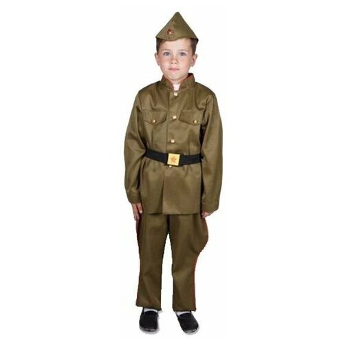 Солдатский костюм для мальчика (пилотка, гимнастерка, галифе, ремень)