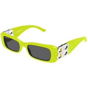 Солнцезащитные очки BALENCIAGA, прямоугольные, оправа: пластик, для женщин, желтый