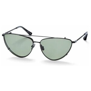Солнцезащитные очки Belstaff, кошачий глаз, оправа: металл, с защитой от УФ, зеленый