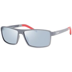 Солнцезащитные очки Bench, прямоугольные, оправа: пластик, поляризационные, для мужчин, серый
