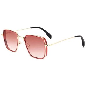 Солнцезащитные очки Boshi, прямоугольные, оправа: металл, для женщин, коричневый