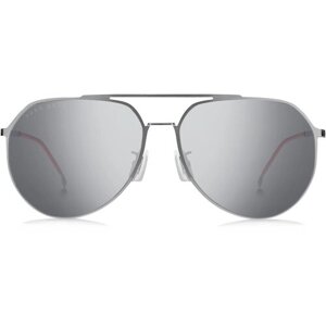 Солнцезащитные очки BOSS, авиаторы, оправа: металл, для мужчин, серый