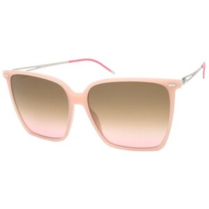 Солнцезащитные очки BOSS, бабочка, оправа: пластик, с защитой от УФ, градиентные, для женщин, розовый