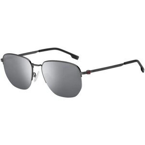 Солнцезащитные очки BOSS, черный, серебряный