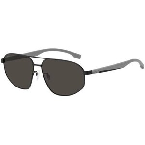 Солнцезащитные очки BOSS, прямоугольные, оправа: металл, для мужчин, черный