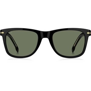 Солнцезащитные очки BOSS, прямоугольные, оправа: пластик, для мужчин, черный