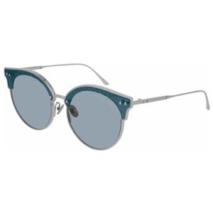 Солнцезащитные очки Bottega Veneta, клабмастеры, с защитой от УФ, для женщин, синий