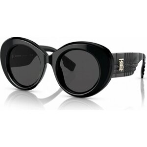 Солнцезащитные очки Burberry, круглые, оправа: пластик, с защитой от УФ, для женщин, черный