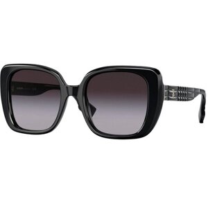 Солнцезащитные очки Burberry, квадратные, оправа: пластик, градиентные, для женщин, черный