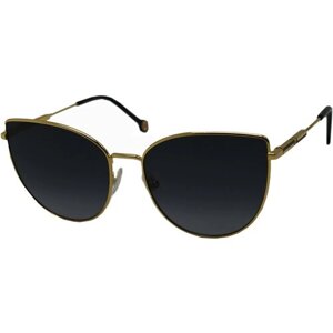 Солнцезащитные очки CAROLINA HERRERA, кошачий глаз, оправа: металл, для женщин, золотой