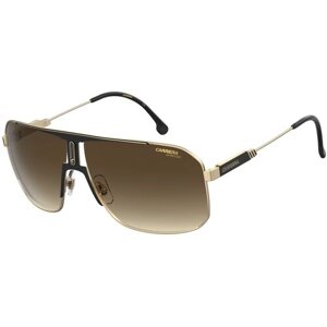 Солнцезащитные очки CARRERA, прямоугольные, оправа: металл, спортивные, градиентные, с защитой от УФ, для мужчин, золотой
