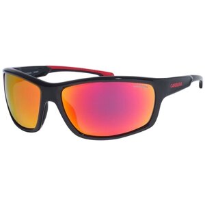 Солнцезащитные очки CARRERA, прямоугольные, оправа: пластик, спортивные, зеркальные, с защитой от УФ, для мужчин, черный