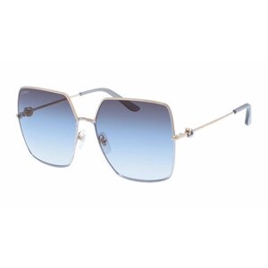 Солнцезащитные очки Cartier, квадратные, оправа: металл, для женщин, синий