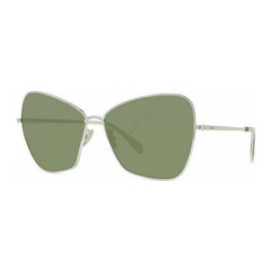 Солнцезащитные очки CELINE, кошачий глаз, оправа: металл, с защитой от УФ, для женщин, серебряный