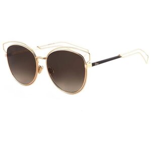Солнцезащитные очки Christian Dior, оправа: металл, градиентные, для женщин, золотой