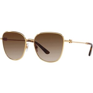 Солнцезащитные очки DOLCE & GABBANA, бабочка, оправа: металл, градиентные, для женщин, золотой