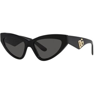 Солнцезащитные очки DOLCE & GABBANA, кошачий глаз, оправа: пластик, с защитой от УФ, для женщин, черный