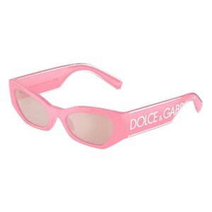 Солнцезащитные очки DOLCE & GABBANA, кошачий глаз, с защитой от УФ, зеркальные, для женщин, розовый