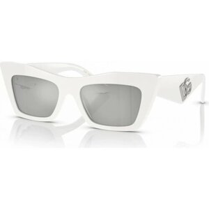 Солнцезащитные очки DOLCE & GABBANA, кошачий глаз, с защитой от УФ, зеркальные, для женщин, серебряный