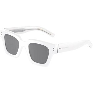 Солнцезащитные очки DOLCE & GABBANA, квадратные, оправа: пластик, зеркальные, белый