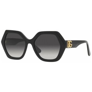 Солнцезащитные очки DOLCE & GABBANA, шестиугольные, оправа: пластик, градиентные, для женщин, черный