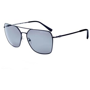 Солнцезащитные очки EMPORIO ARMANI, квадратные, оправа: металл, поляризационные, черный